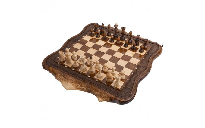 Шахматы + Нарды резные Арарат с бронзой 60 Ohanyan Шахматы + Нарды резные Арарат с бронзой 60 Ohanyan