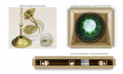 Лампа Аристократ-2 3пл. ясень (№4 ,бархат зеленый,бахрома желтая,фурнитура золото)