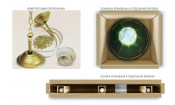 Лампа Аристократ-Люкс 2 3пл. ясень (№1,бархат зеленый,бахрома желтая,фурнитура золото)